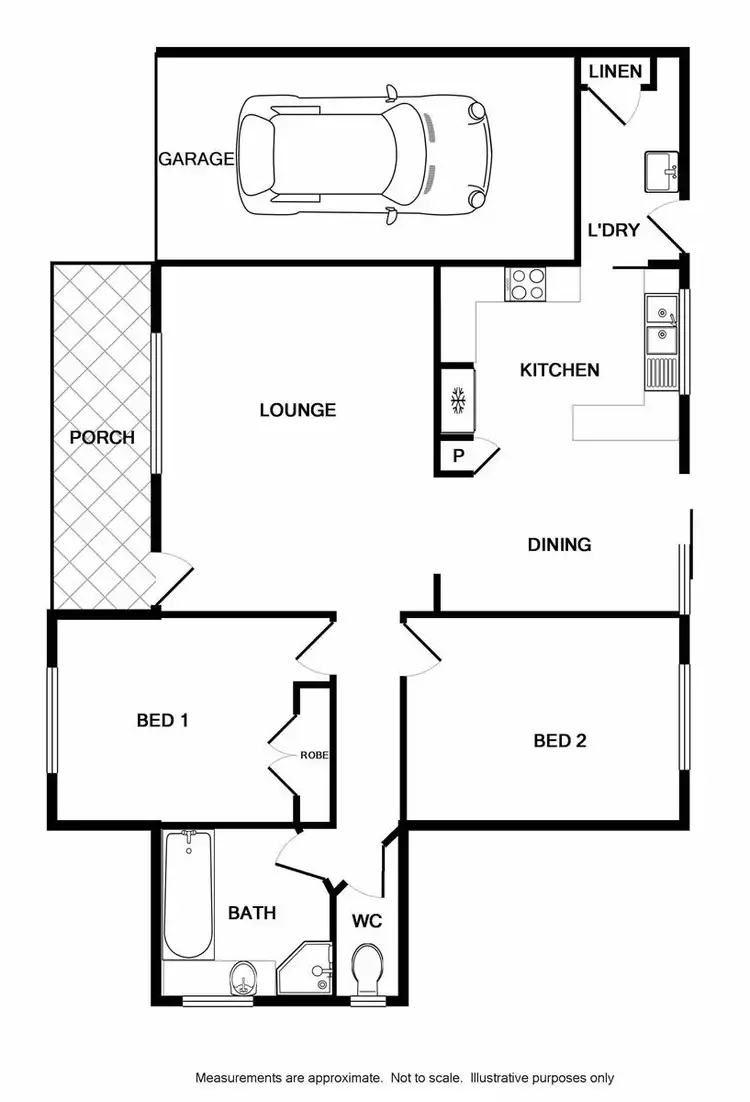 Floorplan of Homely unit listing, 2/8 Raven Court, Wodonga VIC 3690