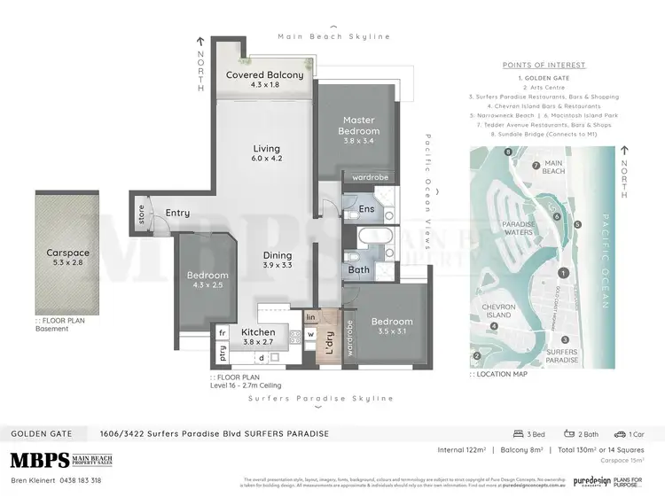 Floorplan of Homely apartment listing, 'GOLDEN GATE' 3422 Surfers Paradise  Boulevard, Surfers Paradise QLD 4217