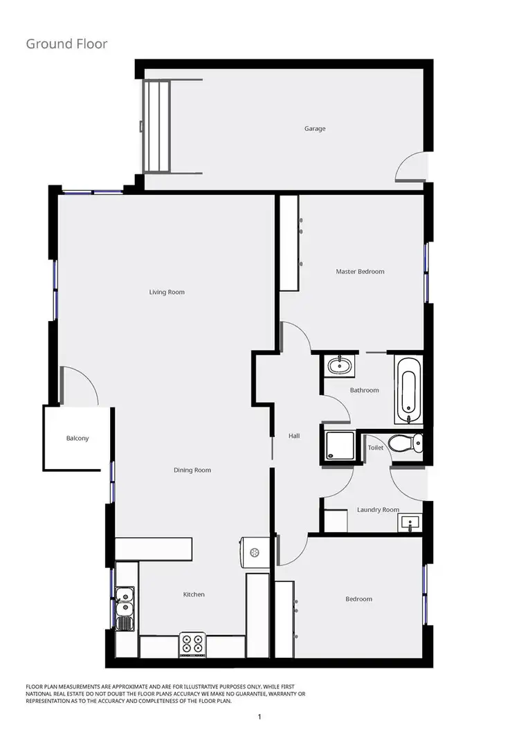 Floorplan of Homely unit listing, 1/67 Azure Drive, Wodonga VIC 3690