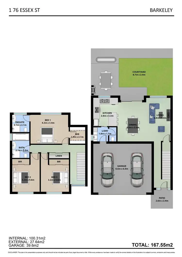 Floorplan of Homely townhouse listing, 1/76 Essex Street, Berkeley NSW 2506