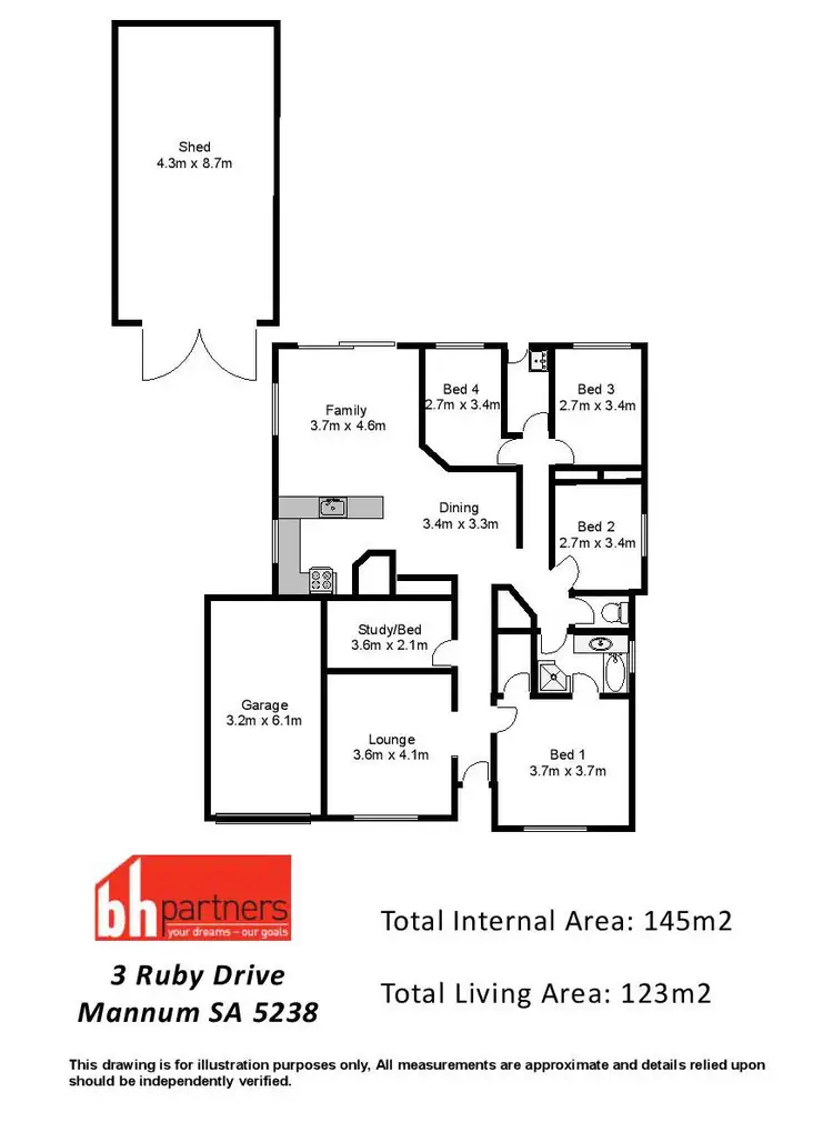 Floorplan of Homely house listing, 3 Ruby Drive, Mannum SA 5238