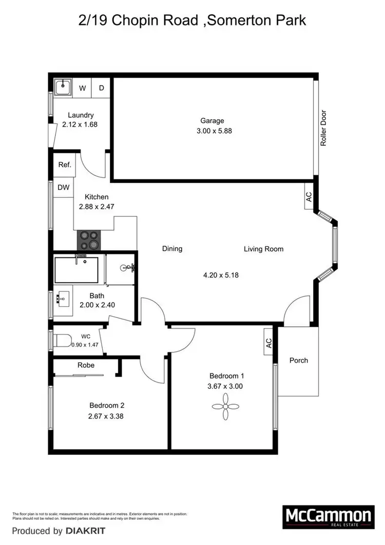 Floorplan of Homely unit listing, 2/19 Chopin Road, Somerton Park SA 5044