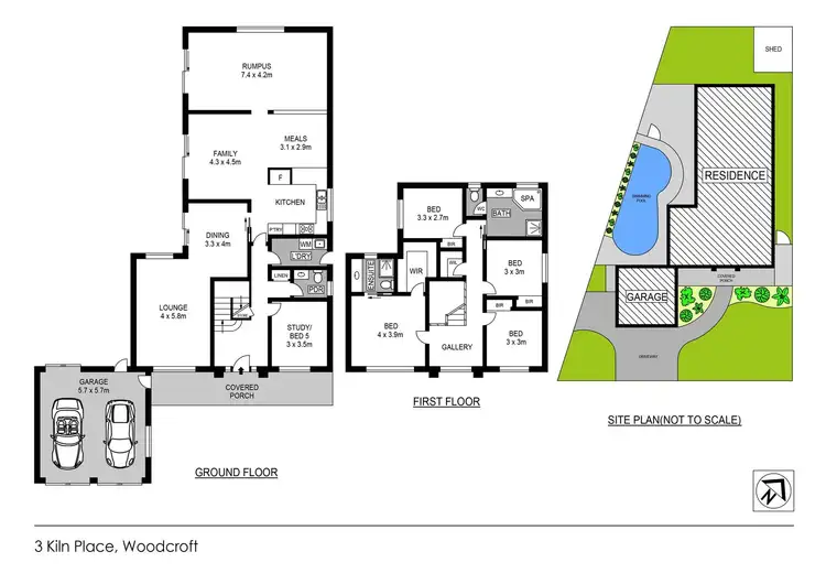 Floorplan of Homely house listing, 3 Kiln Place, Woodcroft NSW 2767