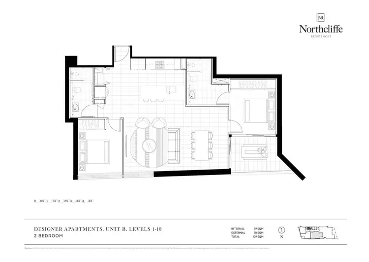 Floorplan of Homely apartment listing, 3 Northcliffe Terrace, Surfers Paradise QLD 4217