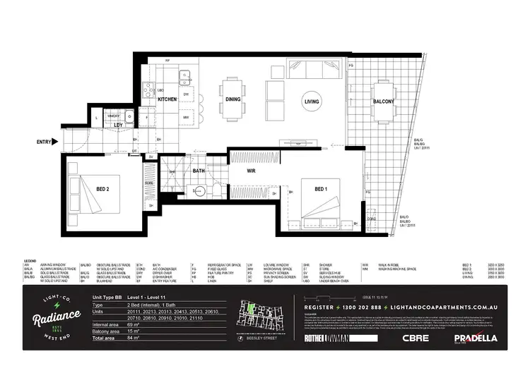 Floorplan of Homely apartment listing, 20810/11 Beesley Street, West End QLD 4101