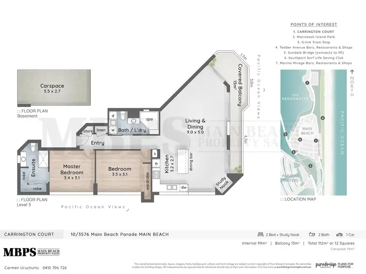 Floorplan of Homely apartment listing, 'CARRINGTON CT' 3576 Main Beach Parade, Main Beach QLD 4217