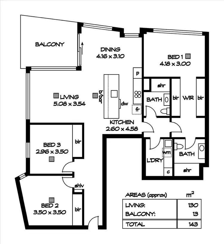 Floorplan of Homely apartment listing, 1102/10 Park Terrace, Bowden SA 5007