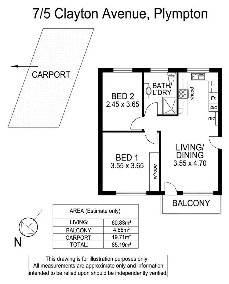 Floorplan of Homely unit listing, 7/5 Clayton Avenue, Plympton SA 5038