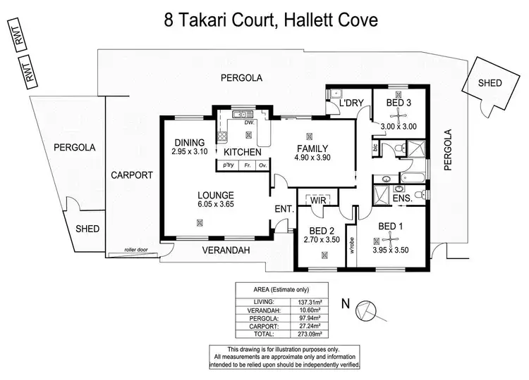 Floorplan of Homely house listing, 8 Takari Court, Hallett Cove SA 5158
