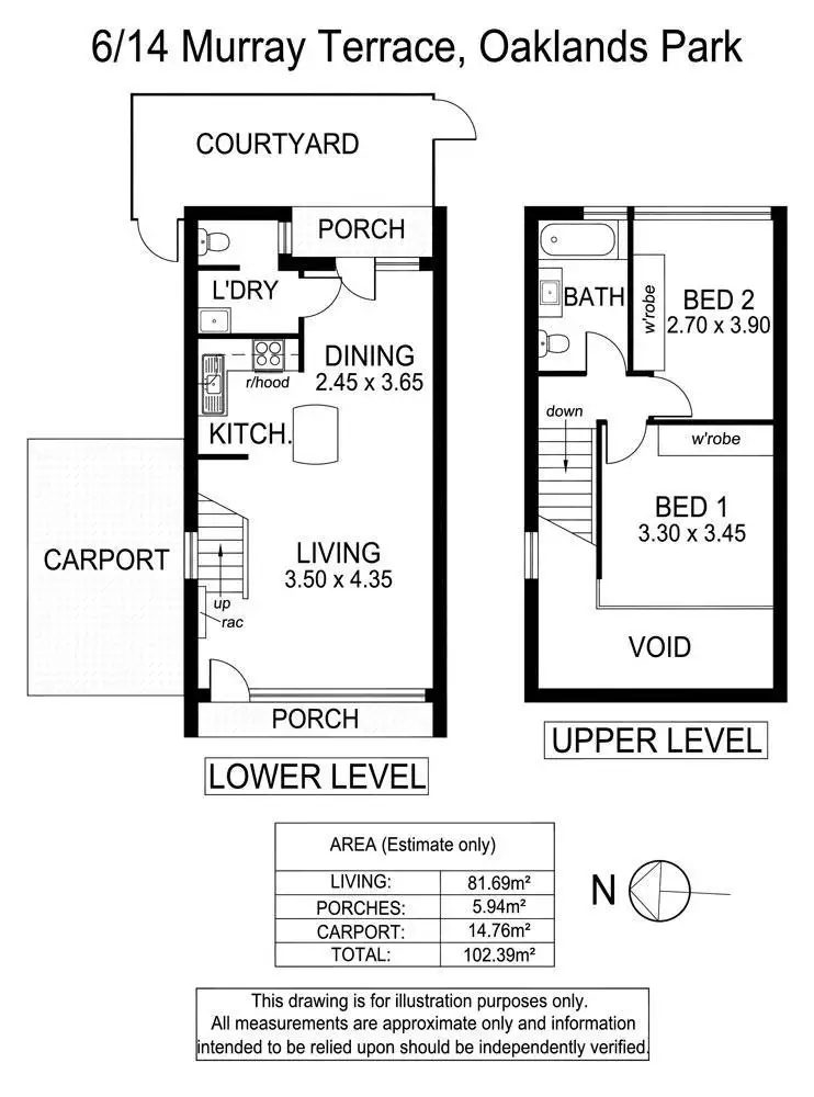 Floorplan of Homely unit listing, 6/14 Murray Terrace, Oaklands Park SA 5046