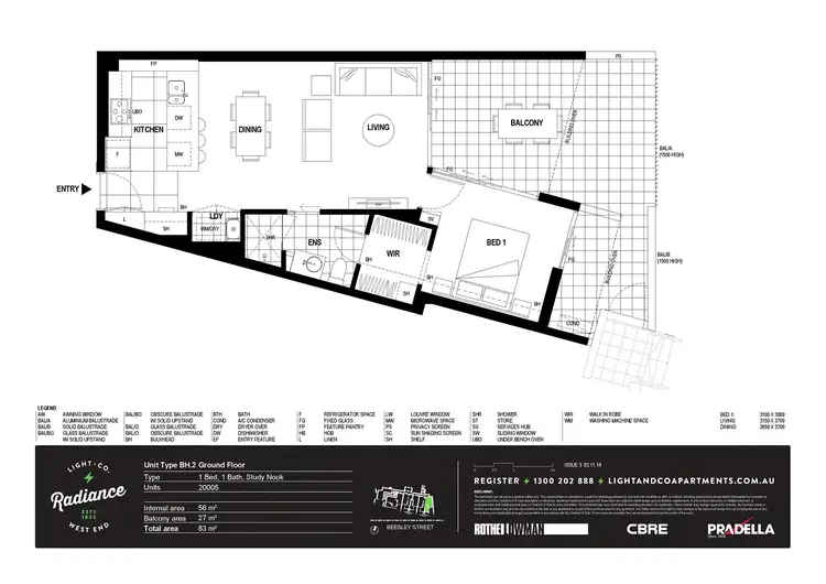 Floorplan of Homely apartment listing, 20005/11 Beesley Street, West End QLD 4101