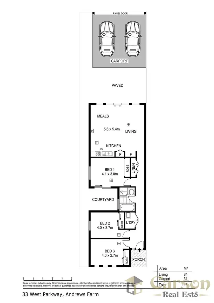Floorplan of Homely house listing, 33 West Parkway, Andrews Farm SA 5114