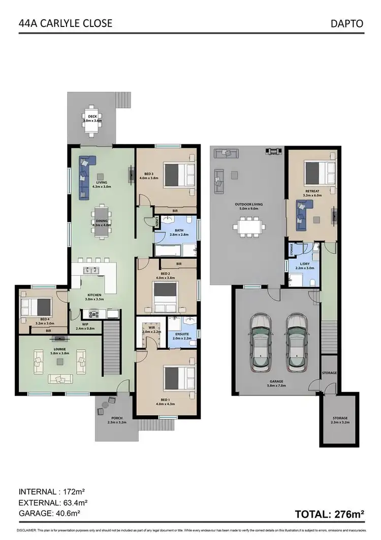 Floorplan of Homely house listing, 44A Carlyle Close, Dapto NSW 2530
