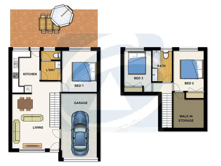 Floorplan of Homely townhouse listing, 17/95 Barbaralla Drive, Springwood QLD 4127