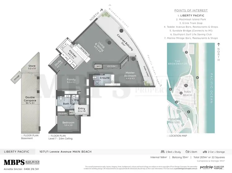 Floorplan of Homely apartment listing, 'LIBERTY PACIFIC' 1 Lennie Avenue, Main Beach QLD 4217