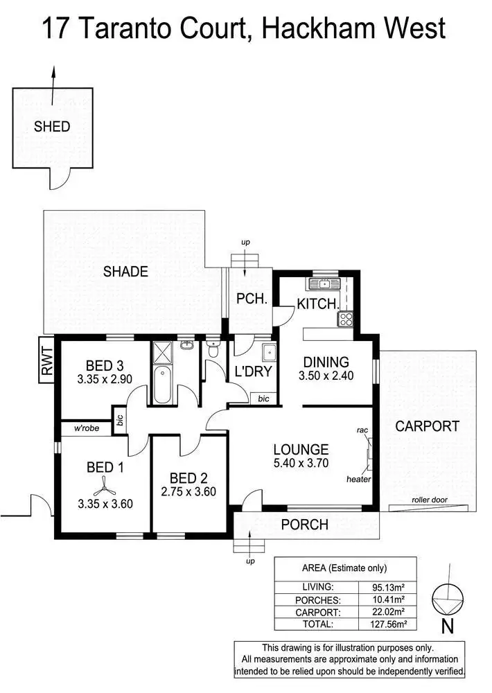 Floorplan of Homely house listing, 17 Taranto Court, Hackham West SA 5163