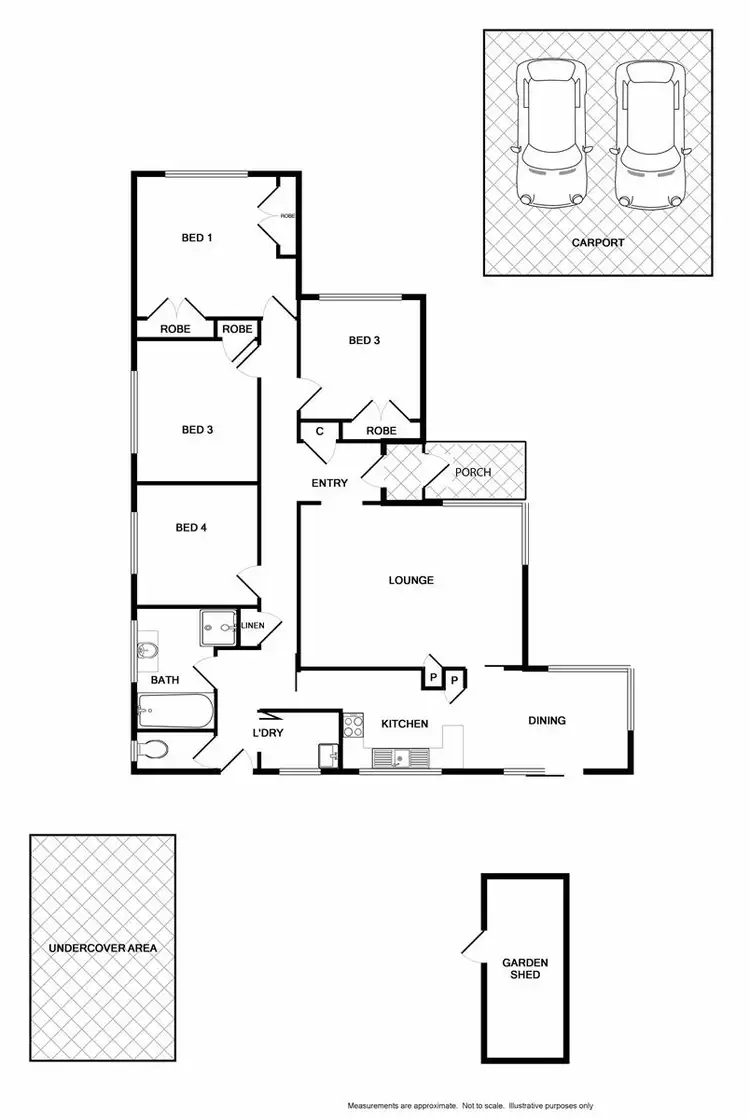 Floorplan of Homely house listing, 14 Lavender Street, Wodonga VIC 3690