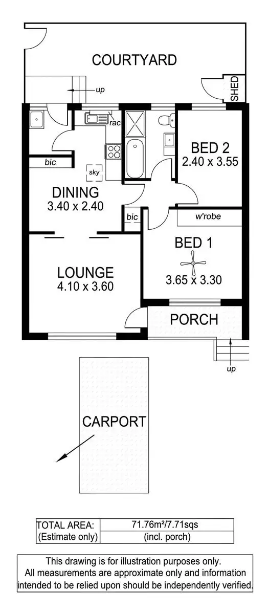 Floorplan of Homely unit listing, 2/54 Yacca Road, Seacliff SA 5049