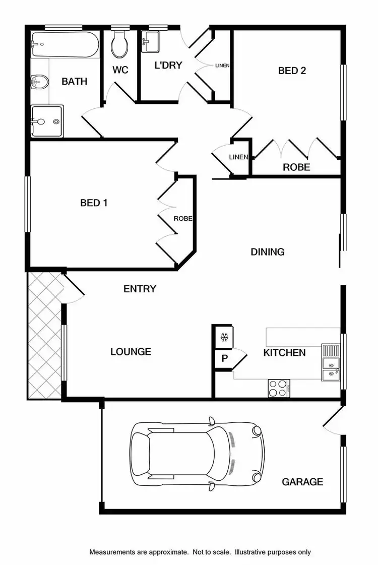 Floorplan of Homely unit listing, 2/67 Azure Drive, West Wodonga VIC 3690