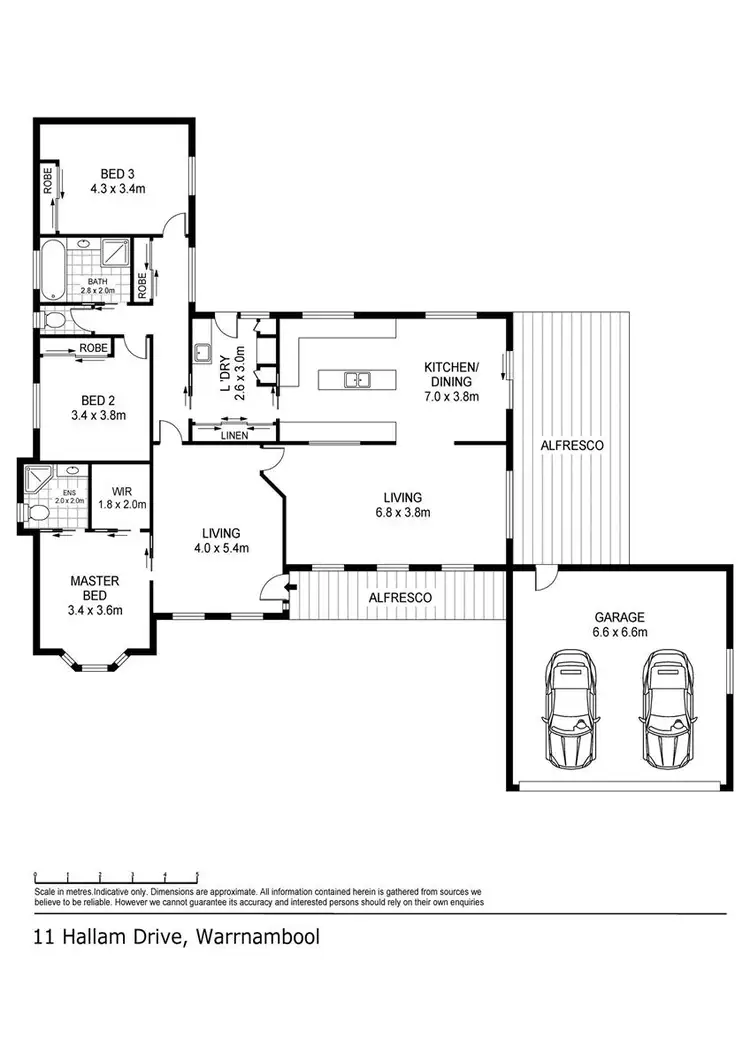 Floorplan of Homely house listing, 11 Hallam Drive, Warrnambool VIC 3280