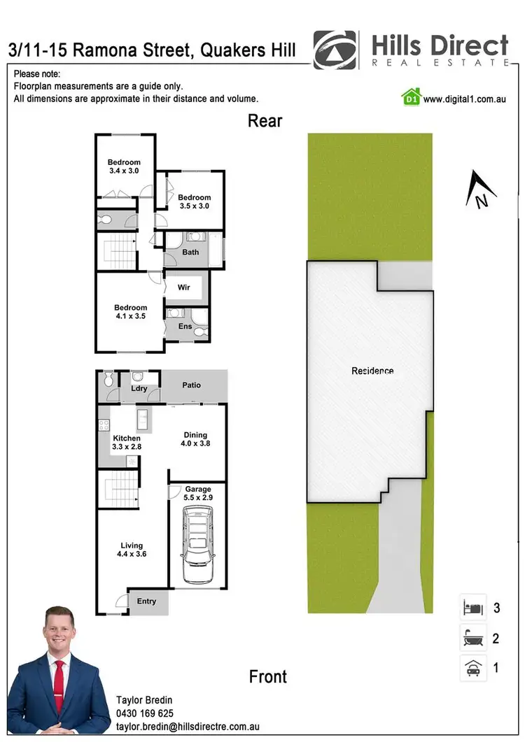 Floorplan of Homely townhouse listing, 3/11-15 Ramona Street, Quakers Hill NSW 2763