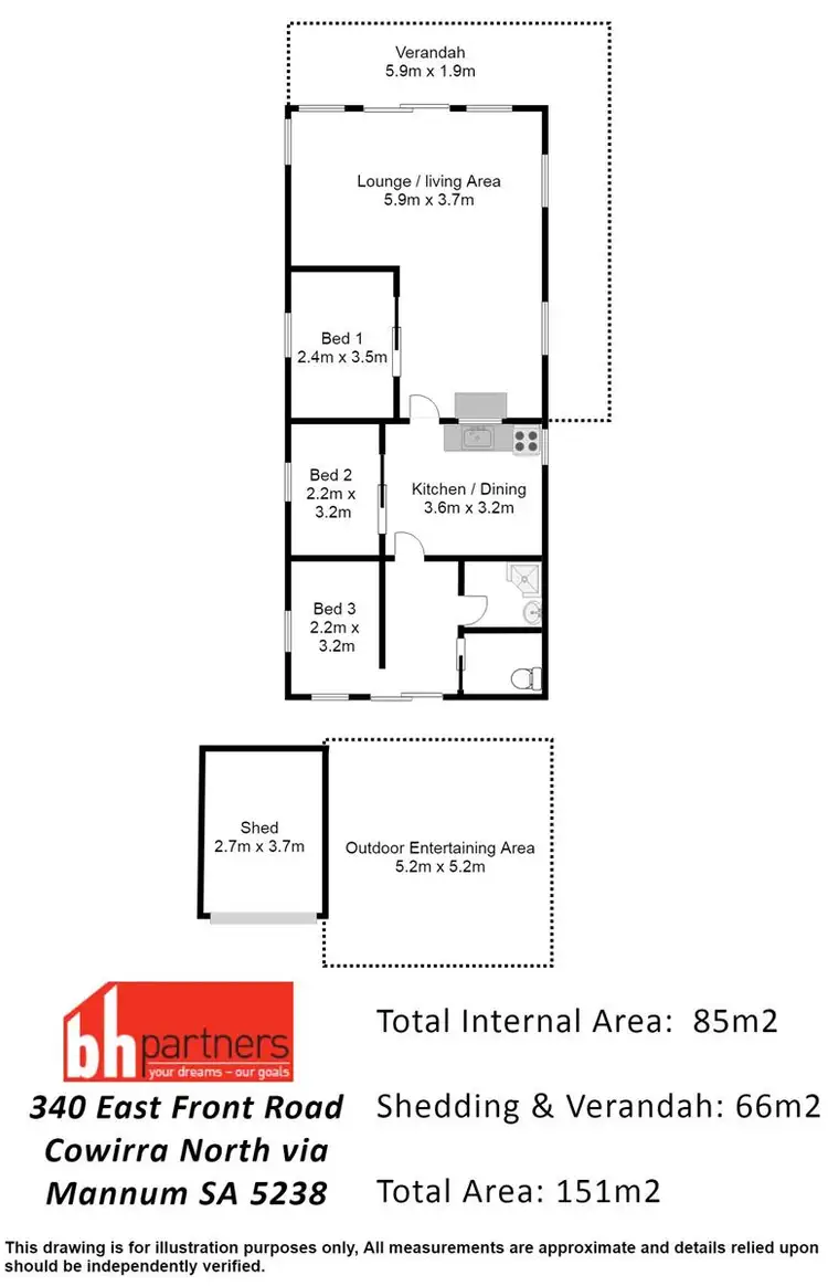 Floorplan of Homely house listing, 340 East Front Road, Cowirra North via, Mannum SA 5238