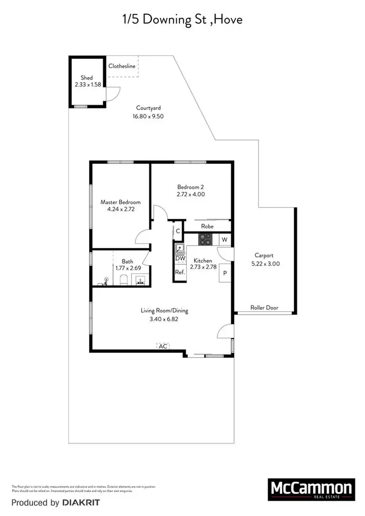 Floorplan of Homely unit listing, 1/5 Downing Street, Hove SA 5048