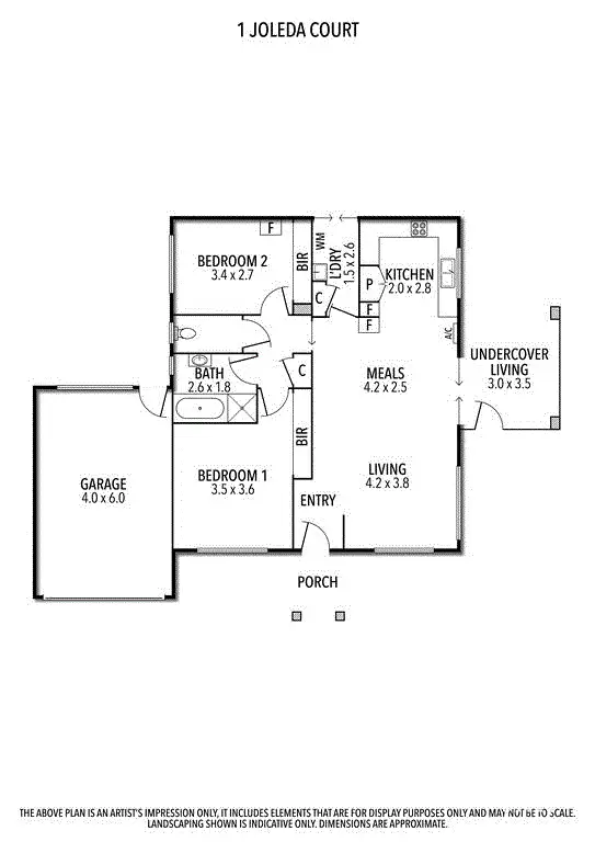 Floorplan of Homely house listing, 1 Joleda Court, Dennington VIC 3280