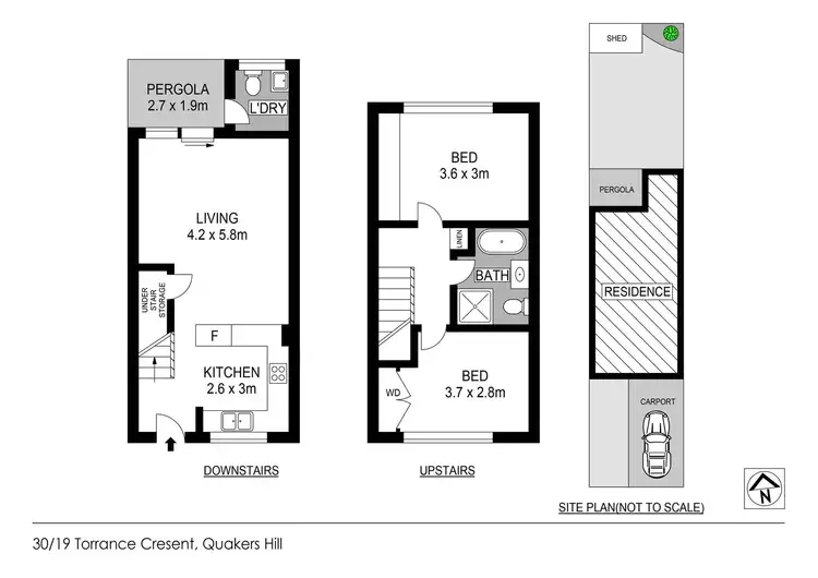 Floorplan of Homely townhouse listing, 30/19 Torrance Crescent, Quakers Hill NSW 2763