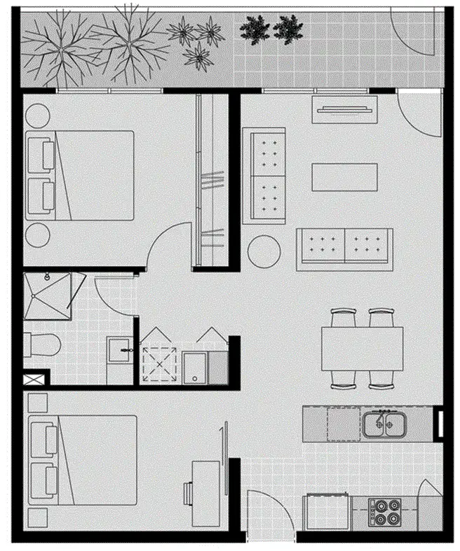 Floorplan of Homely apartment listing, 1/150 Kerr Street, Fitzroy VIC 3065