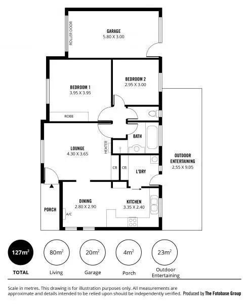 Floorplan of Homely unit listing, 1/6 Lewis Street, Brighton SA 5048