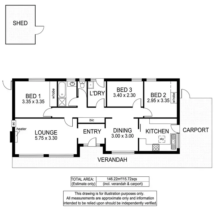 Floorplan of Homely house listing, 34 Malbeck Drive, Reynella East SA 5161