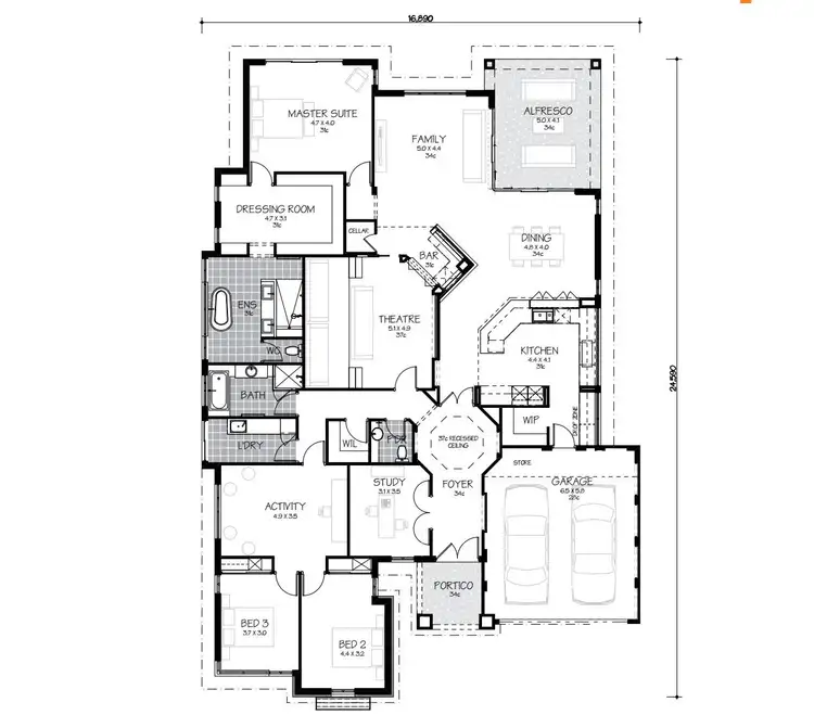 Floorplan of Homely house listing, 1 Larvotto Turn, Burns Beach WA 6028