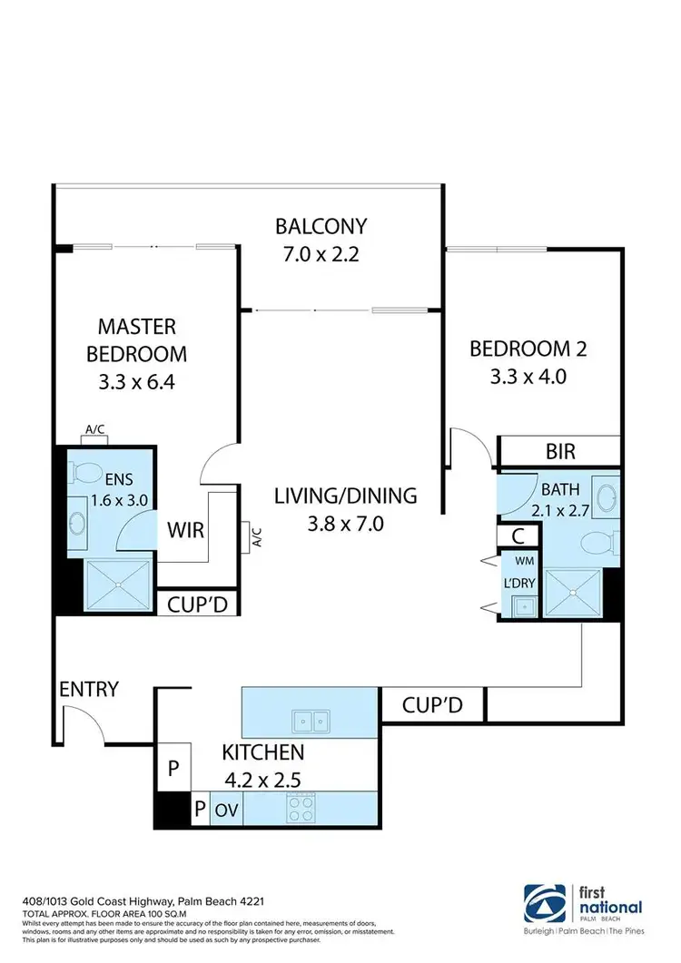 Floorplan of Homely apartment listing, 408/10 Third Avenue, Palm Beach QLD 4221