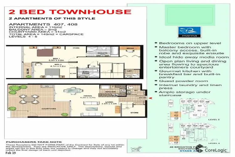 Floorplan of Homely townhouse listing, 407/4 Como Crescent, Southport QLD 4215