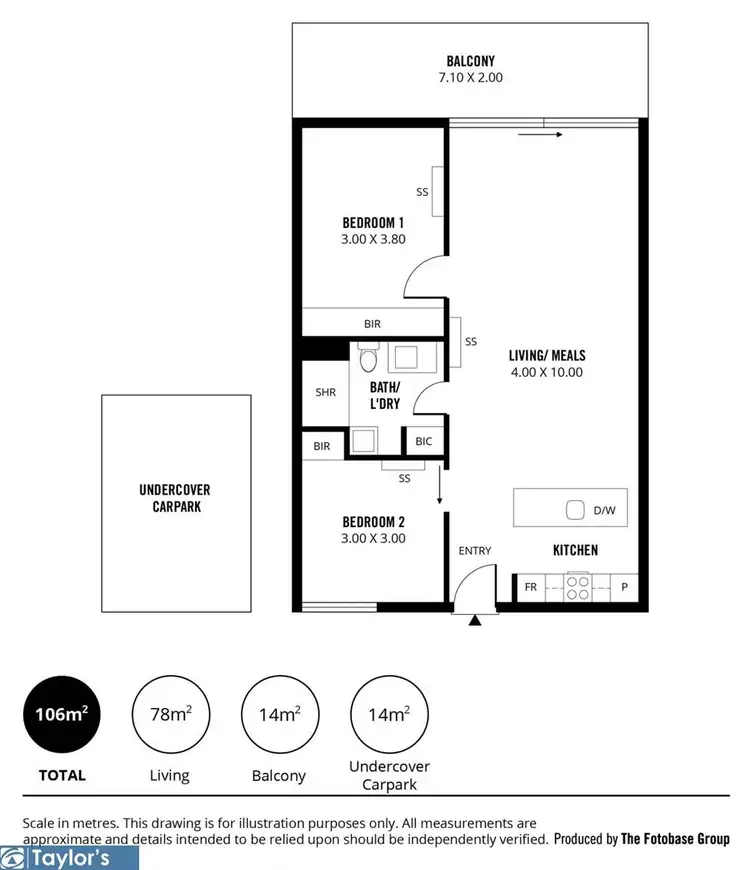 Floorplan of Homely apartment listing, 202/46 Sixth Street, Bowden SA 5007