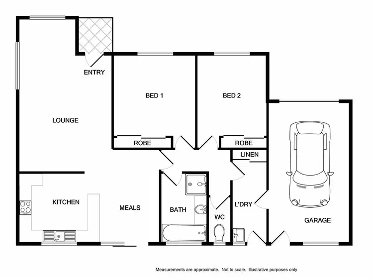 Floorplan of Homely unit listing, 1/13 Templeton Place, West Wodonga VIC 3690