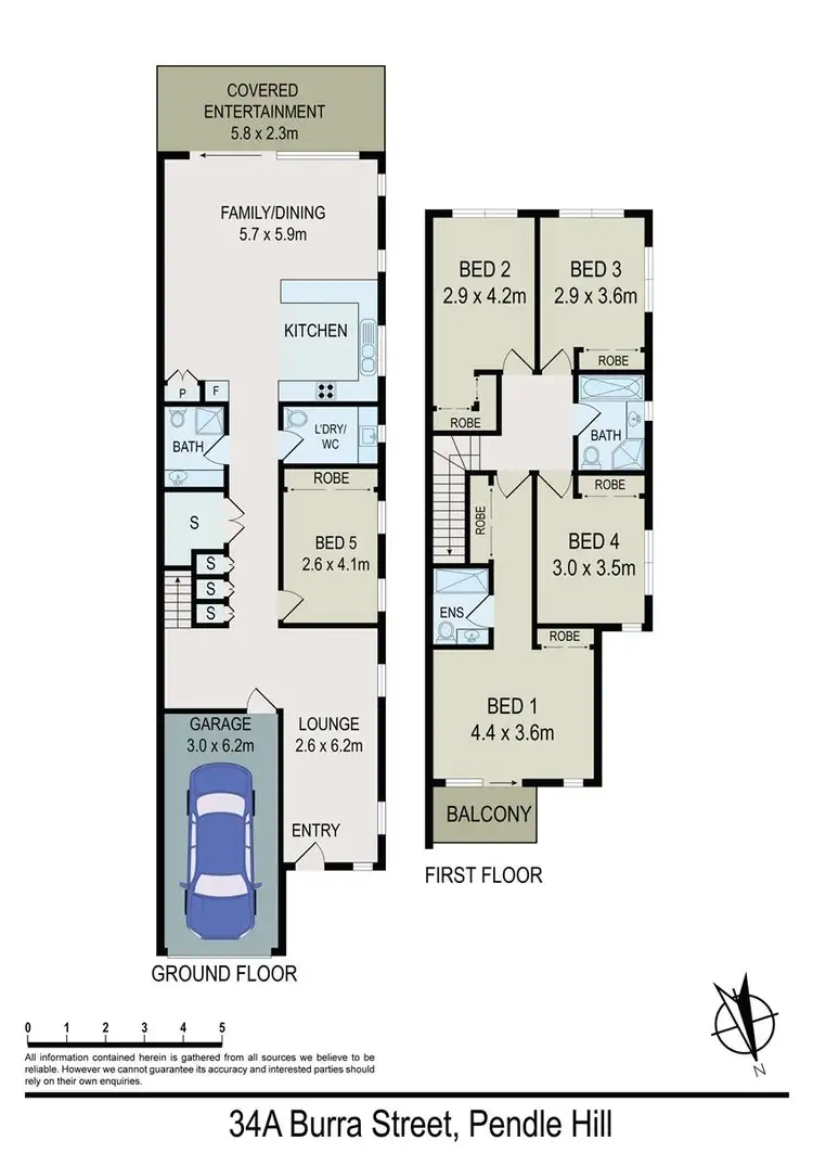 Floorplan of Homely semi-detached listing, 34A Burra Street, Pendle Hill NSW 2145