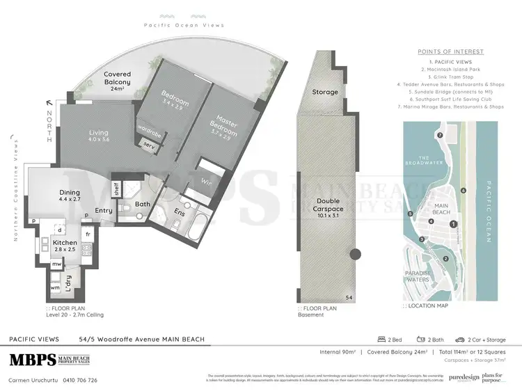 Floorplan of Homely apartment listing, 'PACIFIC VIEWS' 5 Woodroffe Avenue, Main Beach QLD 4217