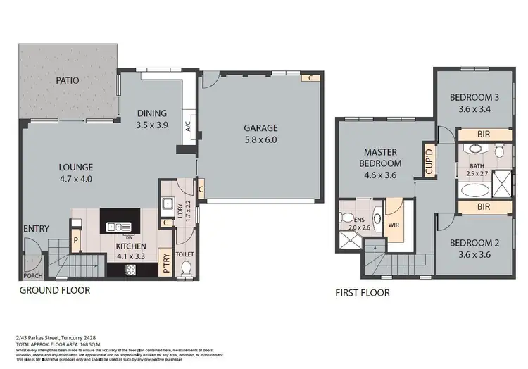 Floorplan of Homely townhouse listing, 2/43 Parkes Street, Tuncurry NSW 2428