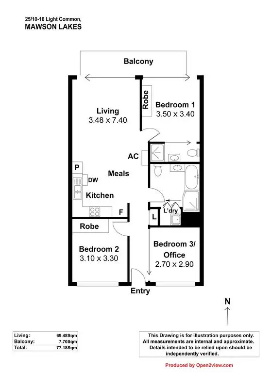 Floorplan of Homely apartment listing, 25/10-16 Light Common, Mawson Lakes SA 5095
