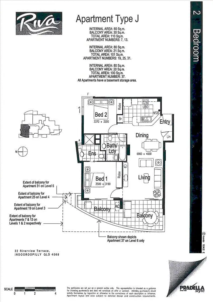 Floorplan of Homely apartment listing, 13/22 Riverview Terrace, Indooroopilly QLD 4068