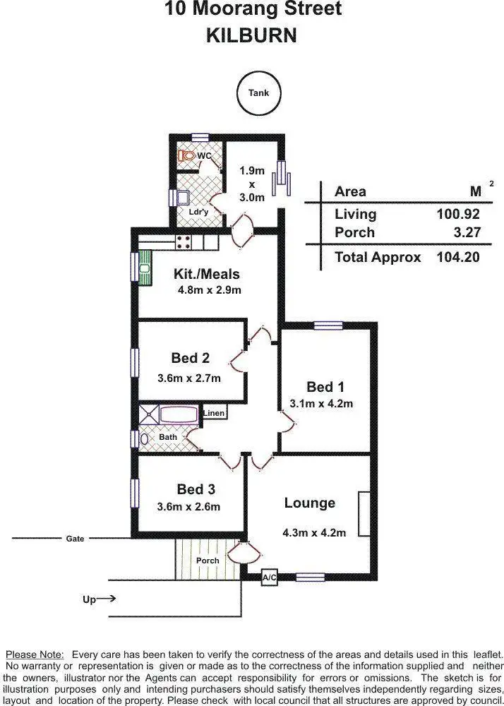 Floorplan of Homely house listing, 10 Moorang Street, Kilburn SA 5084