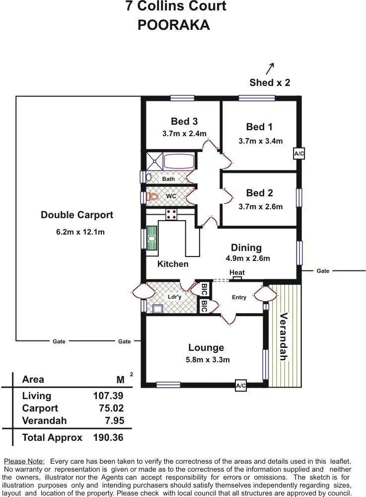 Floorplan of Homely house listing, 7 Collins Court, Pooraka SA 5095