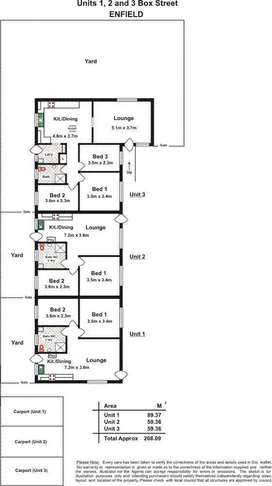 Floorplan of Homely unit listing, 1 -3/19 Box Street, Enfield SA 5085