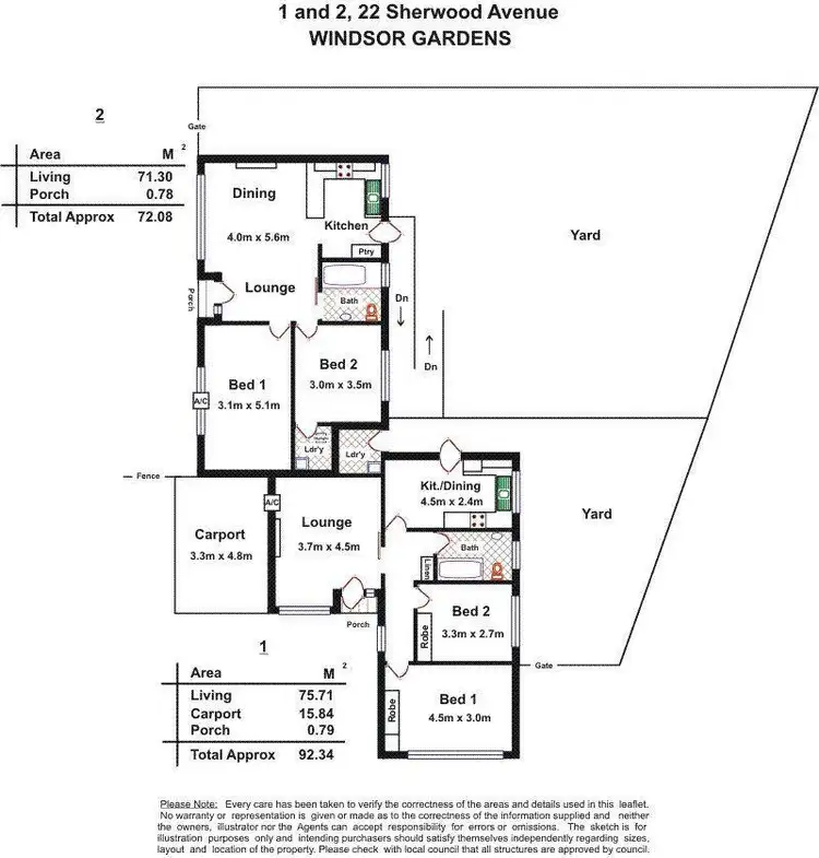 Floorplan of Homely house listing, 1 and 2/22 Sherwood Avenue, Windsor Gardens SA 5087