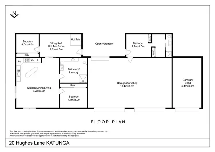 Floorplan of Homely rural property listing, 20 Hughes Lane, Katunga VIC 3640