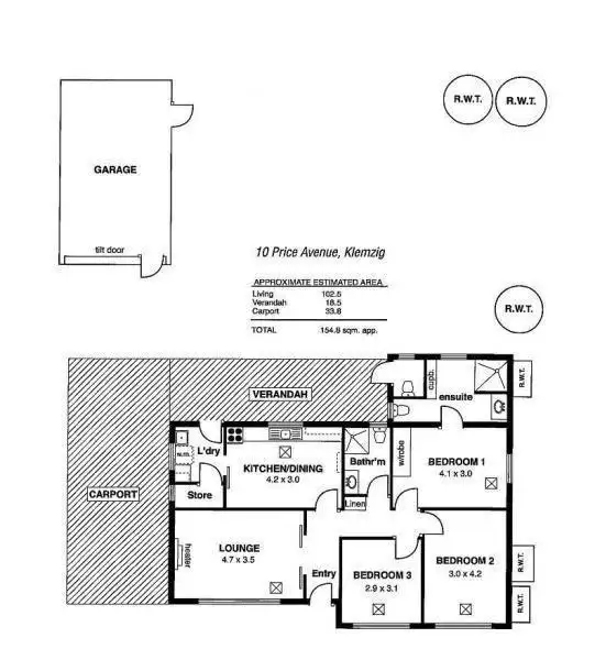 Floorplan of Homely house listing, 10 Price Avenue, Klemzig SA 5087
