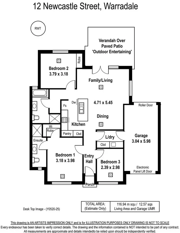 Floorplan of Homely house listing, 12 Newcastle Street, Warradale SA 5046