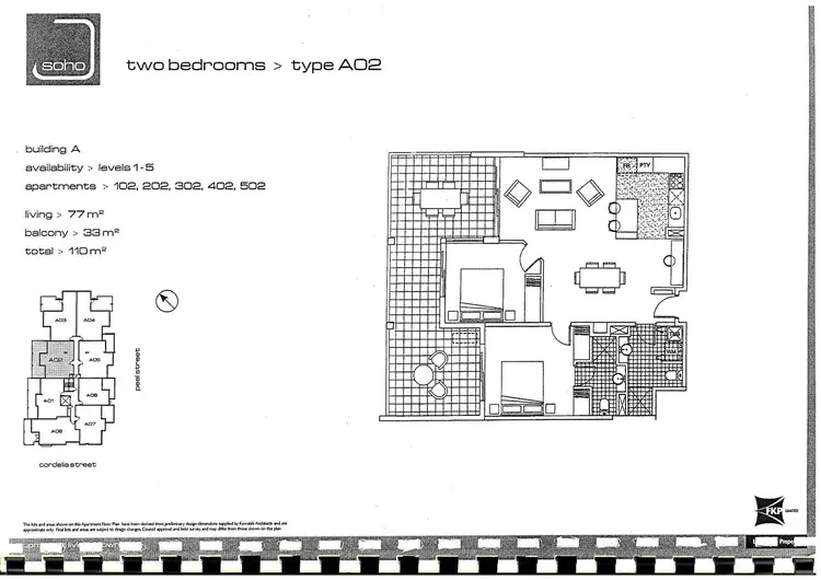 Floorplan of Homely apartment listing, 302/8 Cordelia Street, South Brisbane QLD 4101